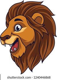 Cartoon lion head smiling