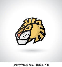 Cartoon lion head - vector illustration