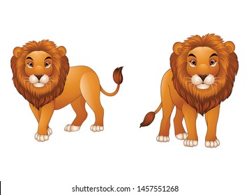 Cartoon lion illustration isolated in white background