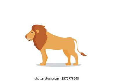 Cartoon lion isolated on white background