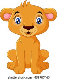 Cartoon lion isolated on white background