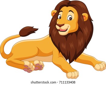 Cartoon lion isolated on white background