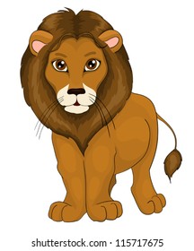 cartoon lion, with isolation on a white background