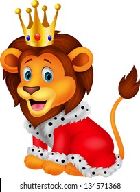 Cartoon Lion In King Outfit