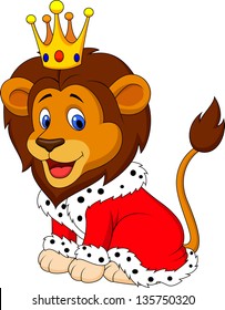 Cartoon Lion In King Outfit