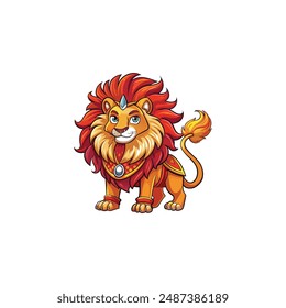 cartoon lion logo vector  illustration