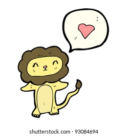 cartoon lion in love