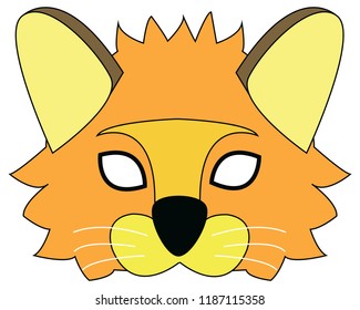 cartoon lion mask for children masquerade. Vector Mask pattern