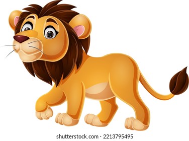 Cartoon Lion On White Background