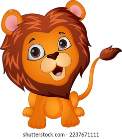 Cartoon lion on white background