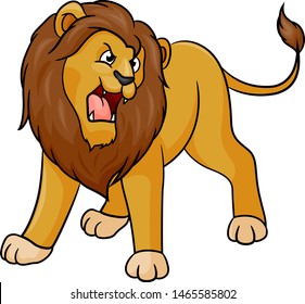 Cartoon the lion is roaring