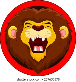 Cartoon lion roaring