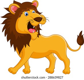 Cartoon lion roaring