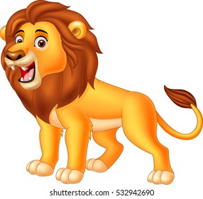 Cartoon lion roaring 