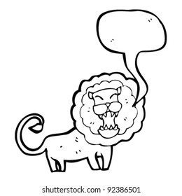 cartoon lion roaring