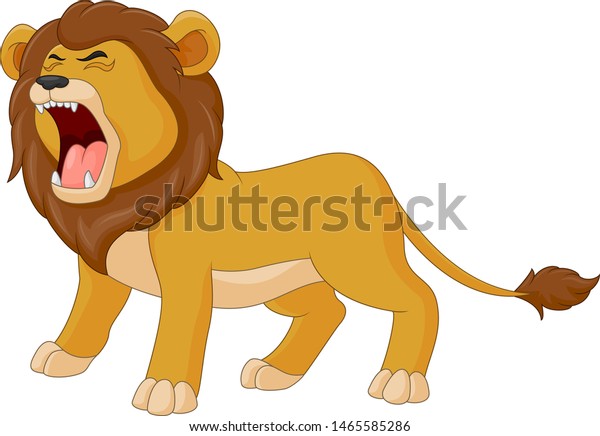 Cartoon Lion Roaring Stock Vector (Royalty Free) 1465585286 | Shutterstock