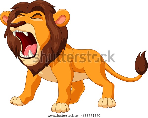 Cartoon lion roaring wallpaper for walls. 