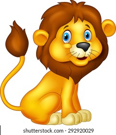 Cartoon lion sitting