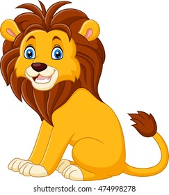 Cartoon lion sitting