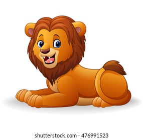 Cartoon lion sitting