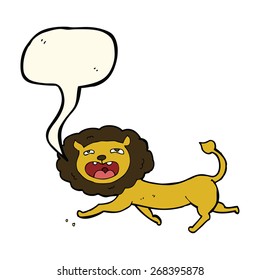 cartoon lion with speech bubble