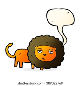 cartoon lion with speech bubble