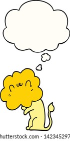 Cartoon-Löwe mit Denkblase