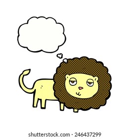 cartoon lion with thought bubble