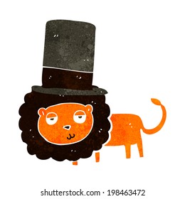 león de caricatura con sombrero superior