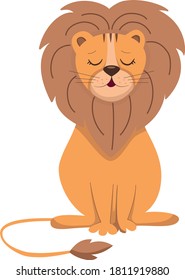 Cartoon lion. Vector character for children's design.