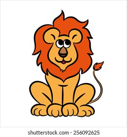 Cartoon lion. Vector illustration.