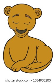 A cartoon lioness is taking a nap