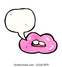 Cartoon-Lippen mit Sprachblase