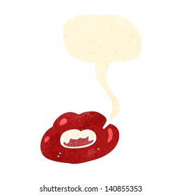 cartoon lips with speech bubble