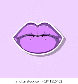 Etiqueta de labios de dibujos animados. Ilustración del vector