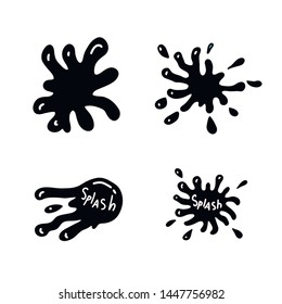 Cartoon liquid slime. colorful slime vector set on checkered. Paint drop abstract illustration.