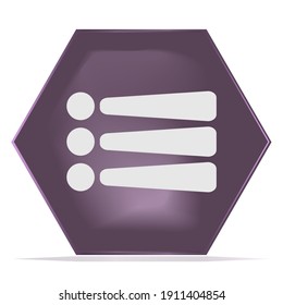 Juego de botones de lista de dibujos animados Hexagon