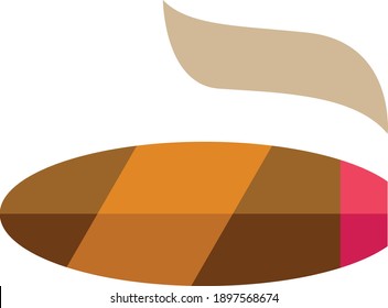 Cartoon lit cigar with smoke.