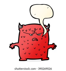 cartoon little alien with speech bubble