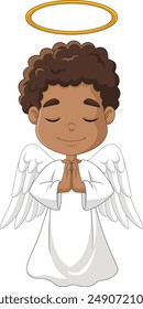 Cartoon little angel isolated on white background
