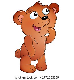 Cartoon little bear. Colorful vector illustration for kids.