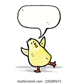 cartoon little bird with speech bubble