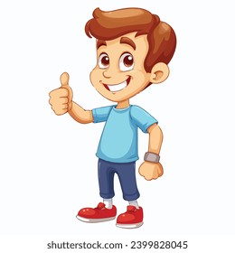 A Cartoon Little Boy Giving
