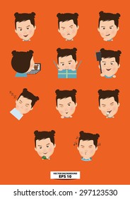 cartoon little boy set