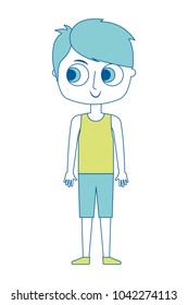 cartoon little boy is standing character
