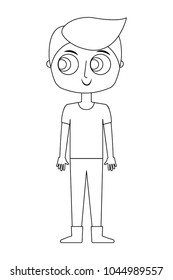 cartoon little boy is standing character