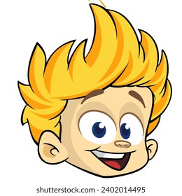 Cartoon little boy. 
Vector illustration of young teenager outlined. Boy head drawing 