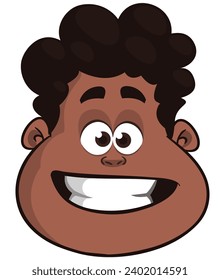 Cartoon little boy. 
Vector illustration of young teenager outlined. Boy head drawing.