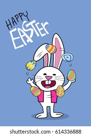 Cartoon little bunny Easter egg