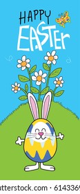 Cartoon little bunny Easter egg